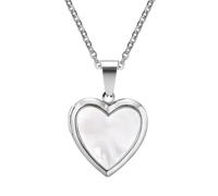 Hasdnker Collar Colgante Cadena Hombre Mujer Joyas Necklace Collar con Medallón De Corazón para Mujer, Colgantes De Concha Que Se Pueden Abrir, Cadena Ajustable, Joyería Vintage Pn-1844S