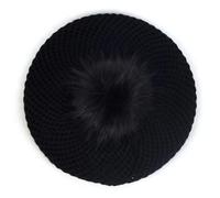 Hasdnker Gorros De Punto para Sombrero Tejido Beanie Boinas De Doble Capa con Pompones para Mujer De Bohemia, Gorros con Bolas De Pelo para Mujer, Gorros Cálidos para Otoño E Invierno, Boina Holgad