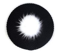 Hasdnker Gorros De Punto para Sombrero Tejido Beanie Boinas De Doble Capa con Pompones para Mujer De Bohemia, Gorros con Bolas De Pelo para Mujer, Gorros Cálidos para Otoño E Invierno, Boina Holgad