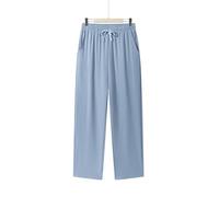 Hasdnker Jeans para Pantalones Nuevospantalones Rectos De Verano para Hombre, Informales, De Color Liso, Transpirables, Largos, con Cordón, Holgados, Talla XL, Azul Cielo