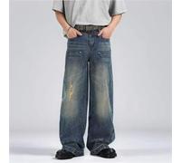 Hasdnker Jeans para Pantalones Nuevospantalones Vaqueros Rectos Elásticos De Otoño Hombre, Clásicos, Vintage, Holgados, Informales, Cargo, Talla Grande XL, Azul