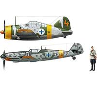 Hasegawa 2439 1/72 B-239 Bufallo & Messerschmitt Bf109G-6 Juutilaine - Kit de maquetas para Modelos, Multicolor