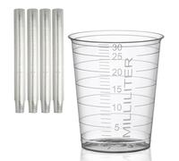 HaseMed - Vasos de plástico graduados de 30 ml, para medicina, laboratorio, muestras y hogar, higiénicos y versátiles, juego de 80 unidades (transparente)