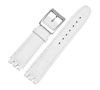HASGTFM 1 7mm 19mm Banda de reloj de cuero de becerro Cierre de acero for reloj Swatch Watch Yrs ycs Correa reloj de reloj brazalete hombre moda muñeca + herramientas(Wei,19-22-18mm)