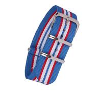 HASGTFM 12/14/16/18mm azul/rojo ajuste for Cambo Stripe Lady mujeres correas de reloj de nailon tela tejida correa de reloj cinturón con hebilla(16mm)