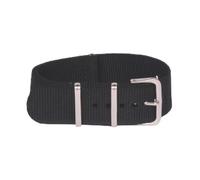 HASGTFM 14mm 16mm 18mm 20mm 22mm 24mm Retro sólido negro ejército deportes correa de reloj de nailon correa de reloj de pulsera hebilla de tela(14mm)