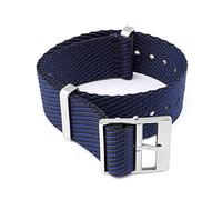 HASGTFM 18/20/22/24 mm en forma for OTAN Ajuste for Zulu Woven Nylon Strap de acero inoxidable Hebilla Universal Men Women Soft Wrist Band BAND ACCESORIOS(Blue black,18mm)