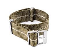 HASGTFM 18/20/22/24 mm en forma for OTAN Ajuste for Zulu Woven Nylon Strap de acero inoxidable Hebilla Universal Men Women Soft Wrist Band BAND ACCESORIOS(Army green khaki,18mm)