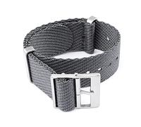 HASGTFM 18/20/22/24 mm en forma for OTAN Ajuste for Zulu Woven Nylon Strap de acero inoxidable Hebilla Universal Men Women Soft Wrist Band BAND ACCESORIOS(Gray,18mm)