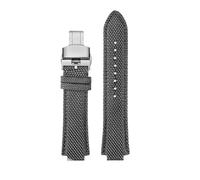 HASGTFM 1853 apto for reloj Tissot for hombre Super Player serie PRX T137.410 correa de reloj de nailon modificada 26-12mm correa de reloj de boca convexa(Gray silver Folding)