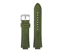 HASGTFM 1853 apto for reloj Tissot for hombre Super Player serie PRX T137.410 correa de reloj de nailon modificada 26-12mm correa de reloj de boca convexa(Green silver pin)