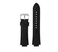 HASGTFM 1853 apto for reloj Tissot for hombre Super Player serie PRX T137.410 correa de reloj de nailon modificada 26-12mm correa de reloj de boca convexa(Black silver pin)