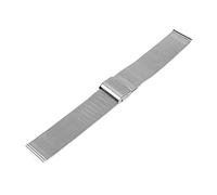 HASGTFM 18mm 20mm reloj de relojes milanés hombres mujer reloj de reloj de acero inoxidable pulsera con herramienta de la barra de primavera apta for DW(Silver,18mm)