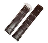 HASGTFM 19mm / 20 mm / 22 mm Fibra de cuero reloj reloj hombre reloj de goma for correa reemplazo duradero negro azul marrón ajuste for Samsung(Brown leather 20mm,Black clasp)