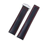 HASGTFM 19mm / 20 mm / 22 mm Fibra de cuero reloj reloj hombre reloj de goma for correa reemplazo duradero negro azul marrón ajuste for Samsung(Black fiber 22mm,Silver clasp)