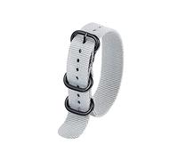 HASGTFM 1pc 20 mm 22 mm 24 mm correa de nylon correa pulsera 5 anillo negro plata botón de reloj accesorios(Gred,18mm)