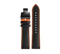 HASGTFM 20 mm 22 mm 23 mm 24 mm Correa de reloj for hombre Correa de reloj de fibra de carbono + Correa de reloj con cierre de acero inoxidable con parte inferior de goma for Omega Fit for Blancpain(O
