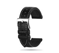 HASGTFM 20 mm 22 mm 23 mm 24 mm Correa de reloj for hombre Correa de reloj de fibra de carbono + Correa de reloj con cierre de acero inoxidable con parte inferior de goma for Omega Fit for Blancpain(W