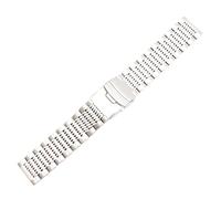 HASGTFM 20 mm 22 mm 24 mm relojes for hombre correa Sólido Metal Reloj Banda 316L Pulsera de acero inoxidable Doble seguro Hebilla cepillada(Silver,20mm)