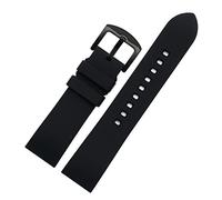 HASGTFM 20 mm 22 mm 24 mm suave correa de silicona goma reloj de goma pegamento flúor negro azul naranja verde reloj de reloj brazalete deporte rápido liberación(Black B2,21mm)