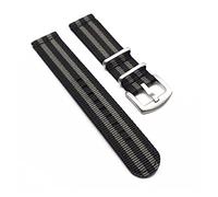 HASGTFM 20 mm 22 mm bandas de rayas de khaki negras en forma de la correa de la OTAN for el reloj del deporte del ejército Reloj de nylon Fit for James Bond Watch Reemplazo de la banda de reloj(Bond,2