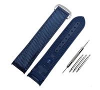 HASGTFM 20 mm 22 mm Escalada Reloj de nailon Correa de reloj de lona Hecha a mano Apto for Omega Apto for Ocean Universe 9900 Apto for Seahorse 8900 Banda de reloj con parte inferior de goma(Blue silv