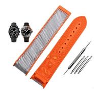 HASGTFM 20 mm 22 mm Escalada Reloj de nailon Correa de reloj de lona Hecha a mano Apto for Omega Apto for Ocean Universe 9900 Apto for Seahorse 8900 Banda de reloj con parte inferior de goma(Grey oran