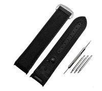 HASGTFM 20 mm 22 mm Escalada Reloj de nailon Correa de reloj de lona Hecha a mano Apto for Omega Apto for Ocean Universe 9900 Apto for Seahorse 8900 Banda de reloj con parte inferior de goma(Black sil