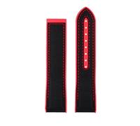 HASGTFM 20 mm 22 mm Fondo de silicona de caucho nuevo + Correa de reloj de nailon Apto for correa Omega Apto for Seamaster 300 Apto for Speedmaster 8900 Apto for Planet Apto for Ocean Tools(Black red,