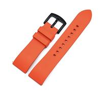 HASGTFM 20 mm 22mm 24 mm Classic Fluoro Caucho Correa Deporte Impermeable Buceo Reloj de reemplazo Relojes de reemplazo Accesorios Correas Pulseras(Orange(Black buckle),22mm)