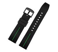 HASGTFM 20 mm de 22 mm Silicone Watch Band Mujeres Mujeres Pulsera de goma impermeable Pulsera de goma Hebilla Ajuste for un ajuste de tejido for midto for correa citize(Black Green 02,22mm)