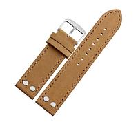 HASGTFM 20mm 22 mm reloj de reloj de cuero apto for Hamilton Khaki Ajuste for B-Reitling Zenith Cinturón Correa Correa Pulseras Reemplazo(Khaki,20mm)