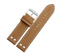 HASGTFM 20mm 22 mm reloj de reloj de cuero apto for Hamilton Khaki Ajuste for B-Reitling Zenith Cinturón Correa Correa Pulseras Reemplazo(Khaki white line,22mm)
