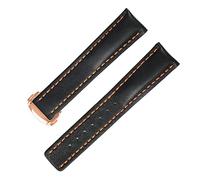 HASGTFM 20mm 22mm Cuero Fit for Omega Seamaster 300 Fit for Samsung Galaxy Gear S3 Fit for Amazfit Gtr Ajuste for Garmin Smart Watch Band Strap Strap Brazy Bracelet(Blackorange rosegold,20mm)