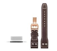 HASGTFM 21MM 22MM apto for correa de reloj IWC for ajuste for correa de cuero marca del Principito for clavo(Brown-rose gold,22mm)