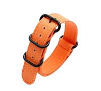 HASGTFM 22 24 26 mm Correa de reloj de lona engrosada de doble cara Marcas generales Cinturón de seguridad de nailon apto for Panerai/Apto for Breitling/Apto for ZENITH Pilo(Orange bk,20mm)