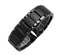 HASGTFM 22 mm 24 mm mezcla de cerámica acero adecuado for AR1451 AR1452 Banda de reloj for Arkansas Relojes Strap Strap Marca Reloj Ajuste for Samsung S3 S4 Extremo curvo(Middle brush,24mm)