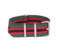 HASGTFM 22 mm Hombre Mujer Ejército Verde Rojo Grande Nylon Relojes militares Correa Reloj de pulsera Hebilla Correas de reloj tejidas 22 mm
