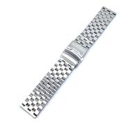 HASGTFM 24/22/20 / 18mm Silver Black Enlace Sólido Banda de Reloj de Acero Inoxidable Cierre plegable Relojes de Seguridad Strap Pulsera Reemplazo Herramientas(Silver,18mm)