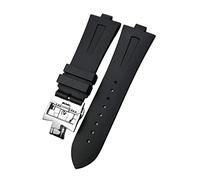 HASGTFM 25 mm * 8mm Caucho Silicona Correa Reemplazo Reloj Negro Azul Azul Impermeable Correa Deportiva(Black)