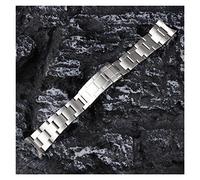 HASGTFM 316L Vintage WheamBand Strap Men's 20mm Acero inoxidable Silver Silver Despliegue Hebilla for 39.5mm reloj de reloj