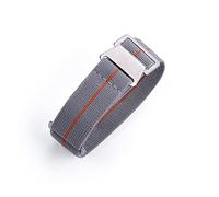 HASGTFM 60s French Troop Bolsa de paracaídas correa Ajuste for la correa de la OTAN 22 mm Pulsera de nylon elástica Accesorios Reloj de reloj Reemplazar las correas de reloj de 20 mm(BLACK KHAKI LINE)