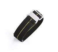 HASGTFM 60s French Troop Bolsa de paracaídas correa Ajuste for la correa de la OTAN 22 mm Pulsera de nylon elástica Accesorios Reloj de reloj Reemplazar las correas de reloj de 20 mm(Green Yellow Line