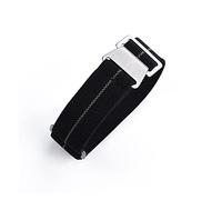 HASGTFM 60s French Troop Bolsa de paracaídas correa Ajuste for la correa de la OTAN 22 mm Pulsera de nylon elástica Accesorios Reloj de reloj Reemplazar las correas de reloj de 20 mm(BLACK KHAKI LINE)