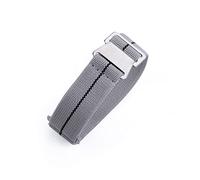 HASGTFM 60s French Troop Bolsa de paracaídas correa Ajuste for la correa de la OTAN 22 mm Pulsera de nylon elástica Accesorios Reloj de reloj Reemplazar las correas de reloj de 20 mm(GRAY BLACK LINE)