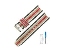 HASGTFM Accesorios de correa de reloj de lona, correa de reloj de nailon de buena resistencia al desgaste apta for Burberry Fit for Omega Bu7600 7601 7602 7680 22mm(Stripes-Steel-K1)