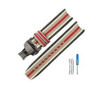HASGTFM Accesorios de correa de reloj de lona, correa de reloj de nailon de buena resistencia al desgaste apta for Burberry Fit for Omega Bu7600 7601 7602 7680 22mm(Stripes-Black-B1)