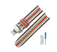 HASGTFM Accesorios de correa de reloj de lona, correa de reloj de nailon de buena resistencia al desgaste apta for Burberry Fit for Omega Bu7600 7601 7602 7680 22mm(Stripes-Steel-B1)