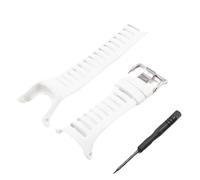 HASGTFM Accesorios De Reloj, Correa De Goma for Hebilla For Hombre Apta For SUUNTO AMBIT 2R3R2S3S3P, Pulsera Impermeable For Deportes Al Aire Libre, Correa De Reloj(White silver buckle)