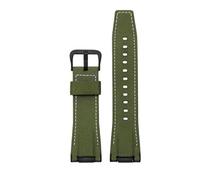 HASGTFM Adaptador de acero inoxidable de 14mm, correa de reloj de cuero apta for Casio Fit For G-Shock GST-B400, correa de reloj for hombre, pulsera de nailon(Nylon-green black)